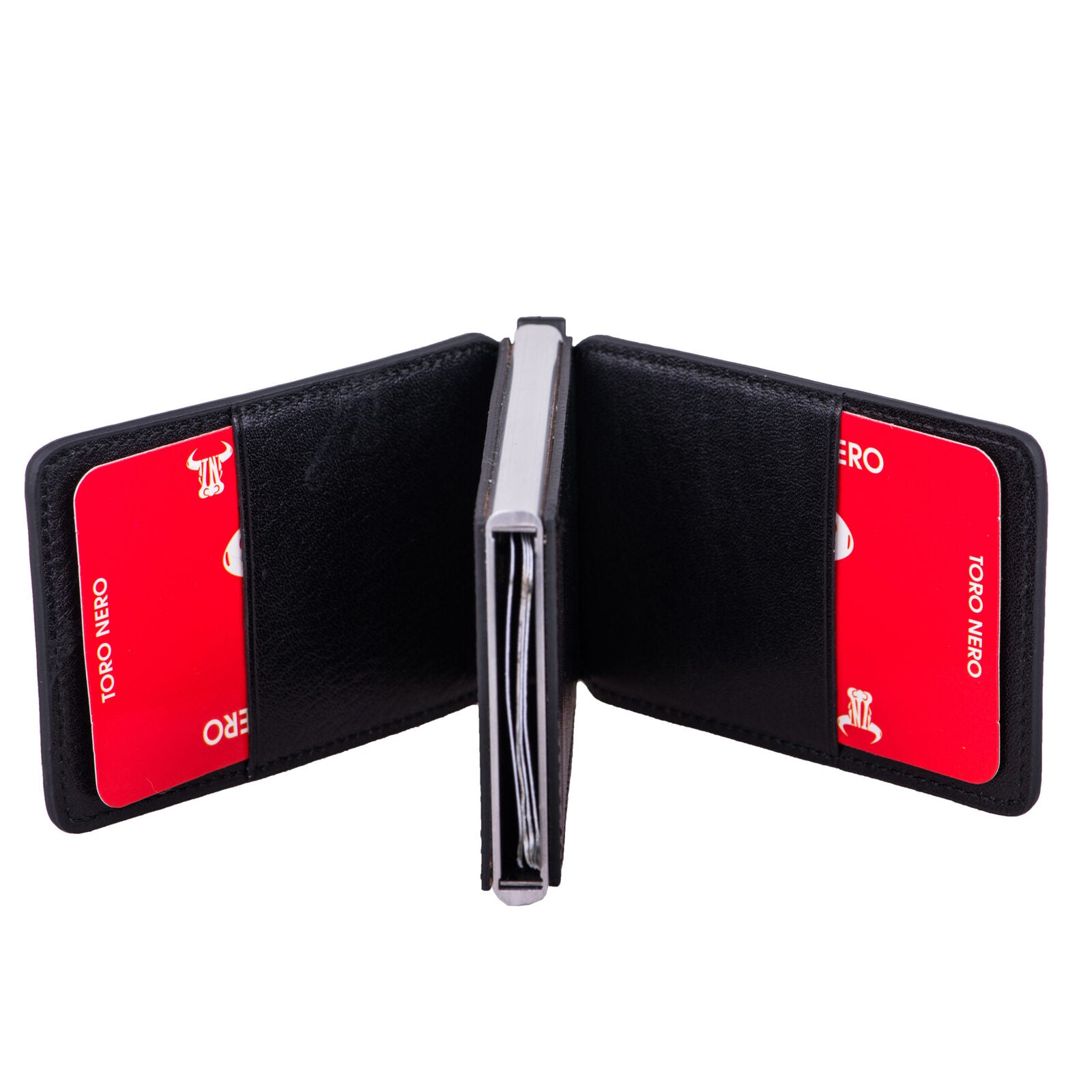 Muški kožni etui za kartice Master Slide, crni, RFID zaštita