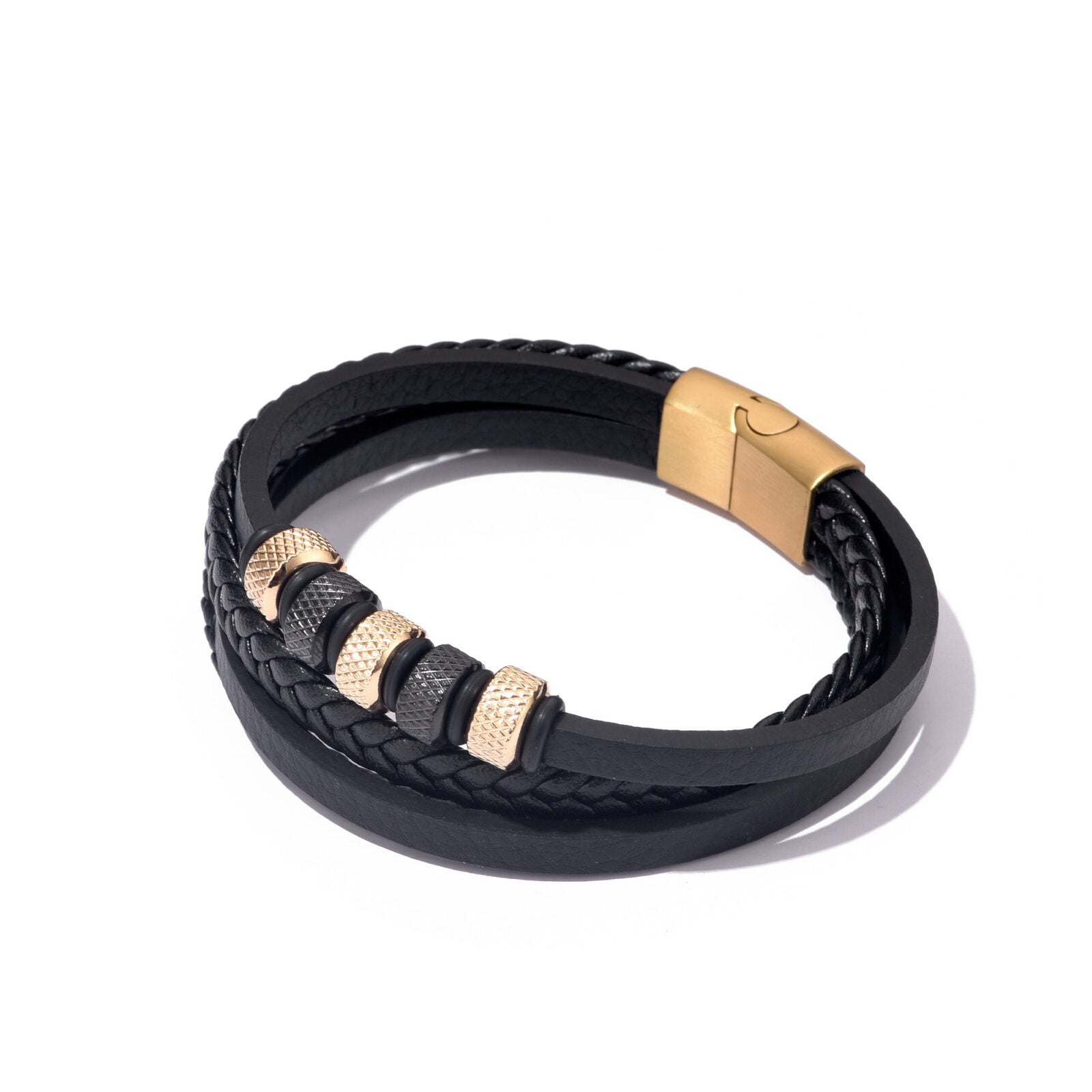 Bratara-barbati-piele-naturala-negru-auriu-Cercuri3.jpg