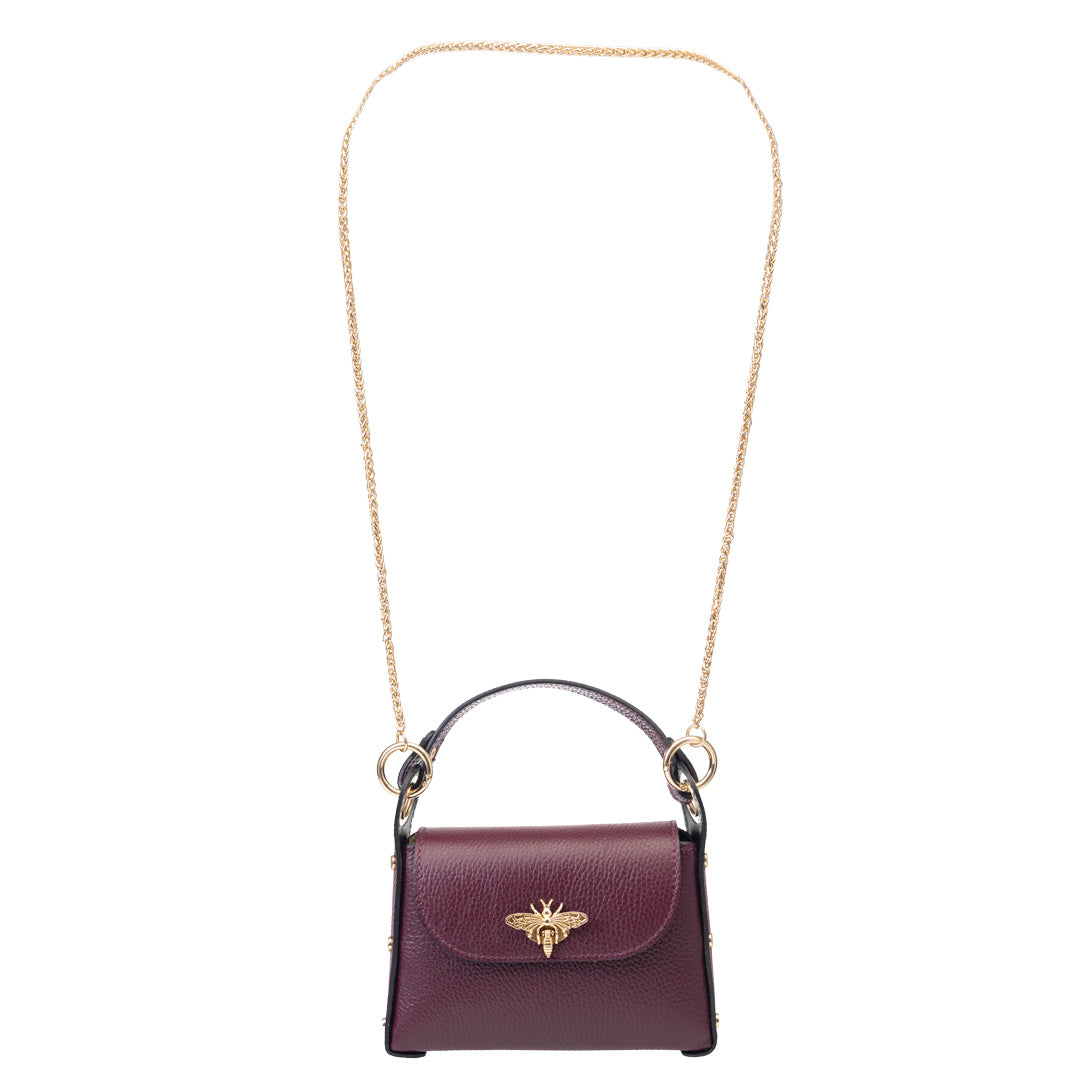 Borsa da donna in vera pelle bordeaux Iris