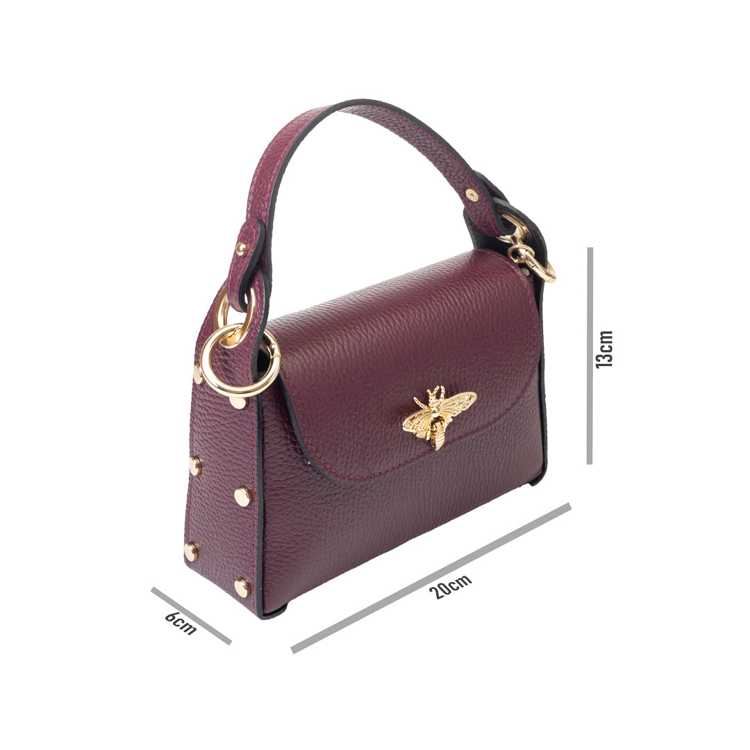 Borsa da donna in vera pelle bordeaux Iris