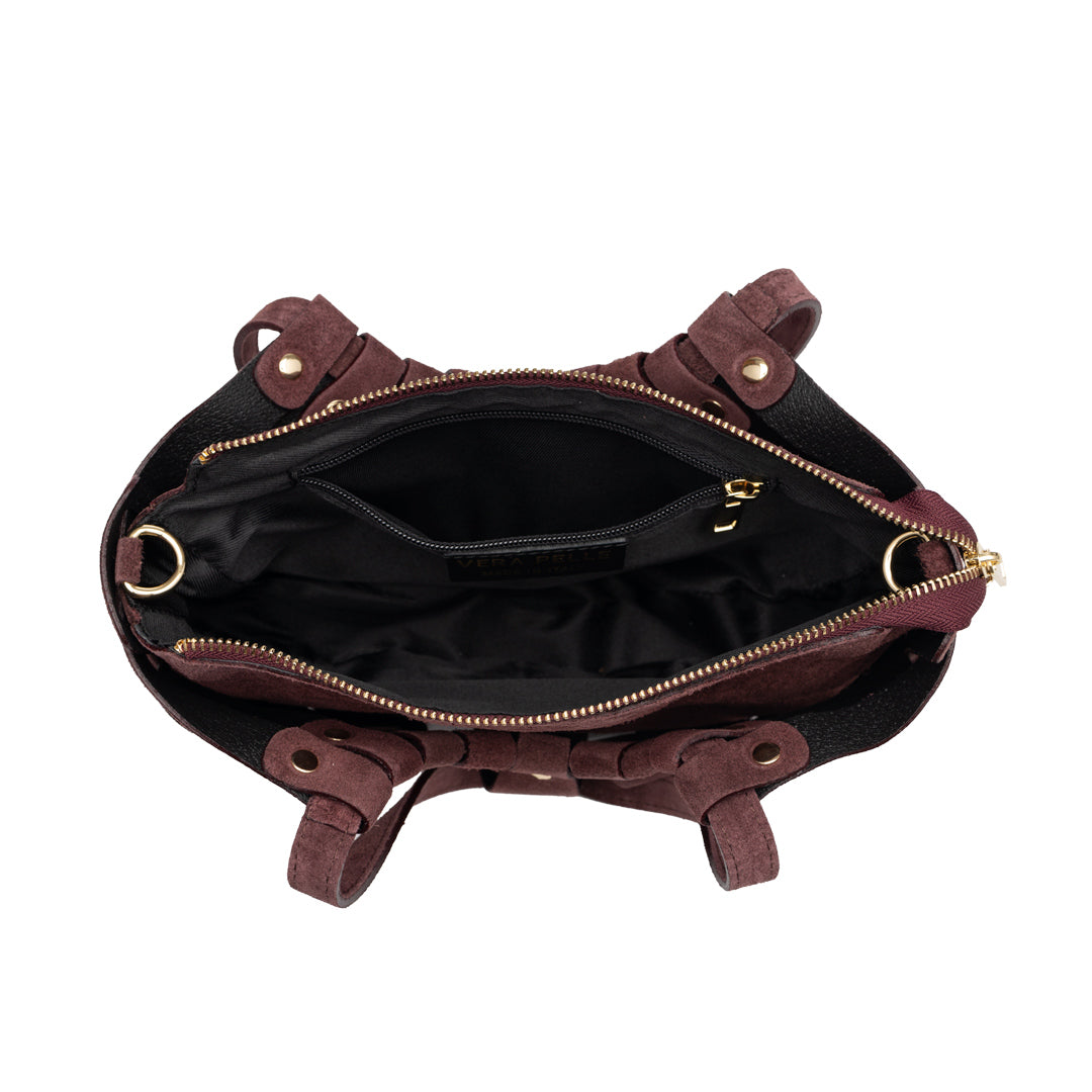 Borsa da donna in vera pelle bordeaux Ruth