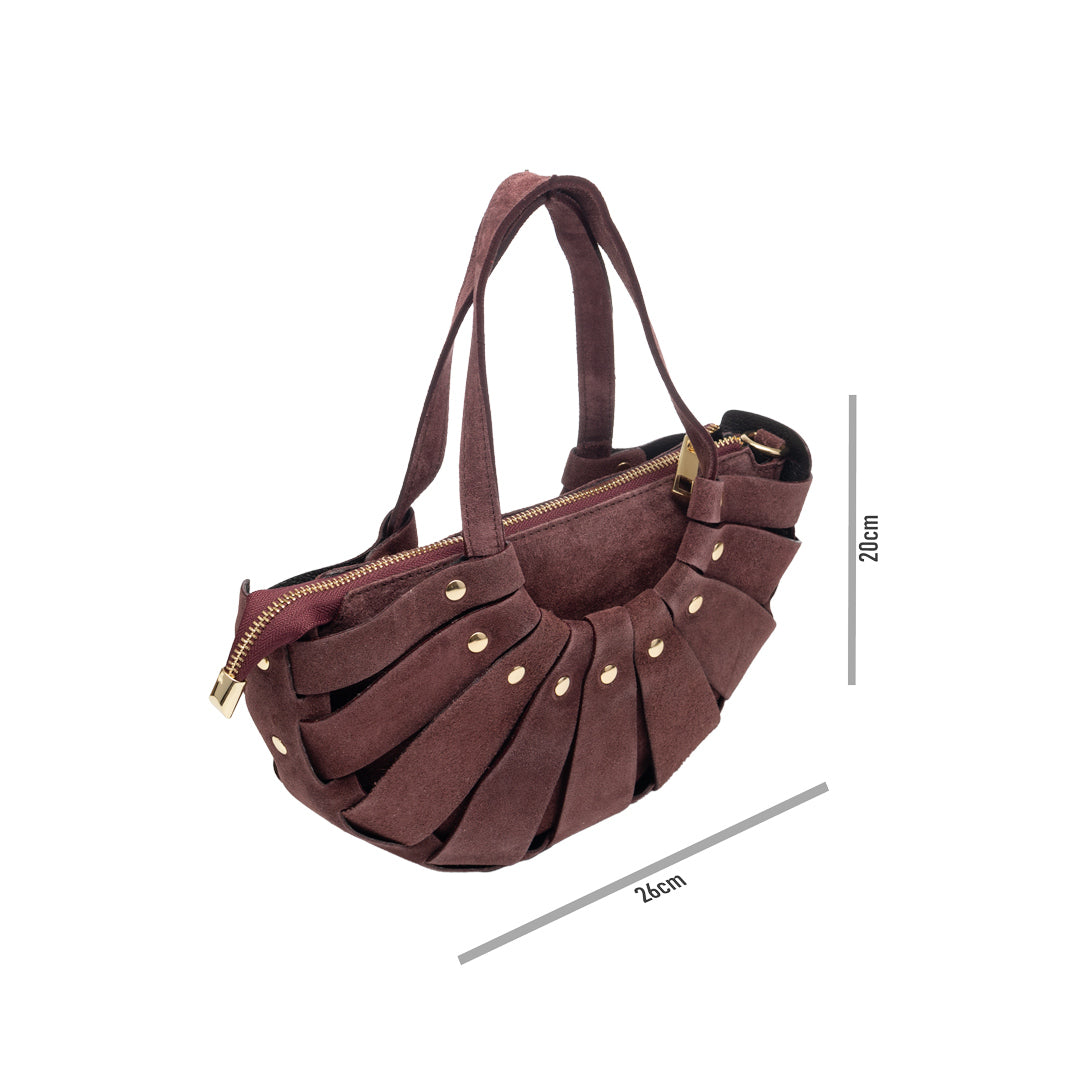 Borsa da donna in vera pelle bordeaux Ruth
