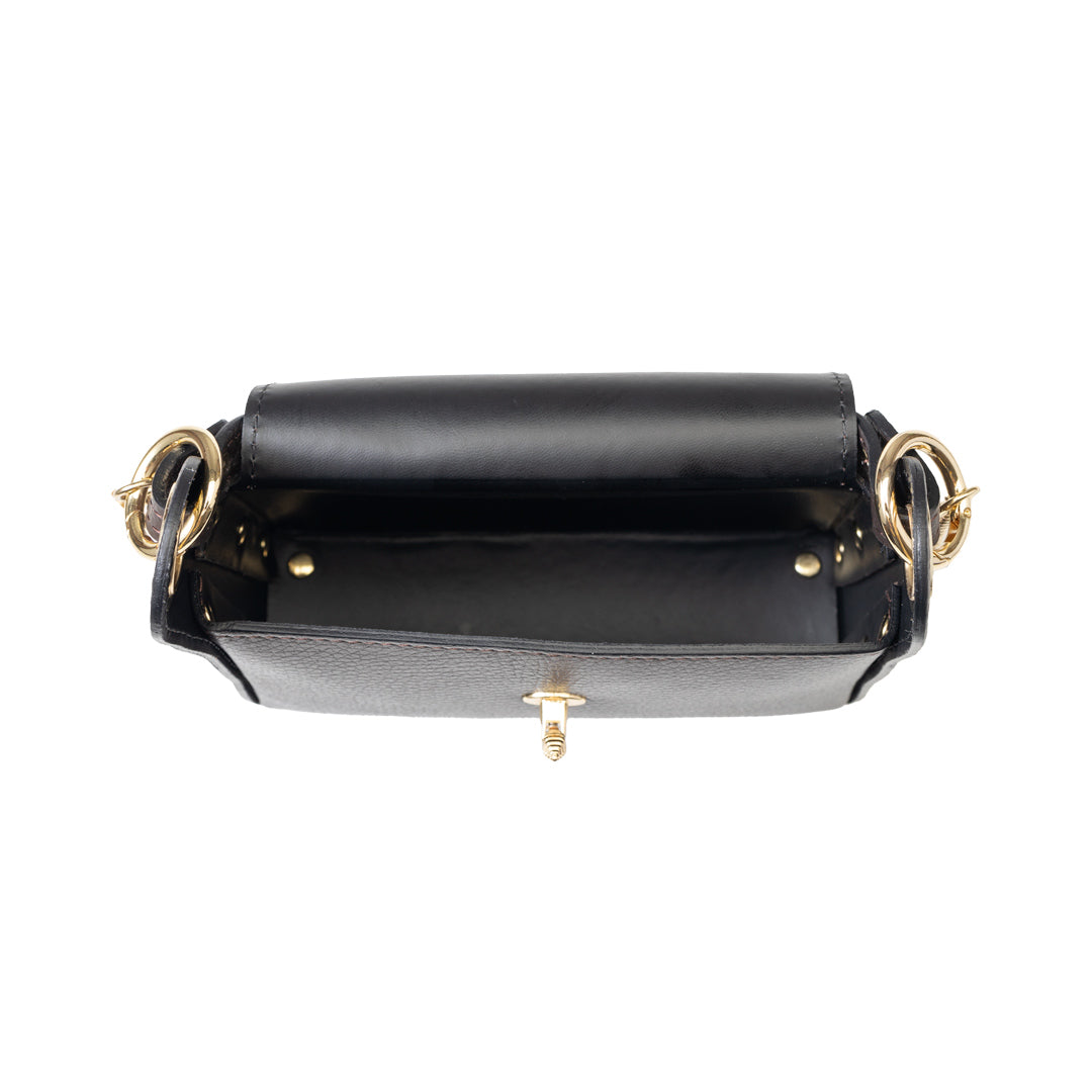 Women's bag made of natural leather, dark brown Iris
