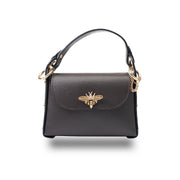 Women's bag made of natural leather, dark brown Iris