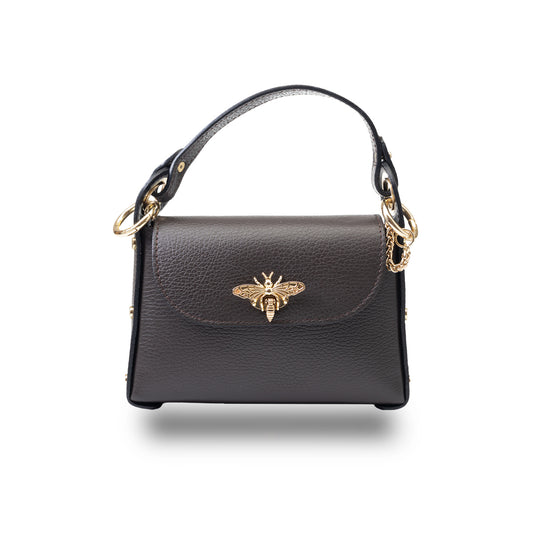 Borsa da donna in pelle naturale marrone scuro Iris