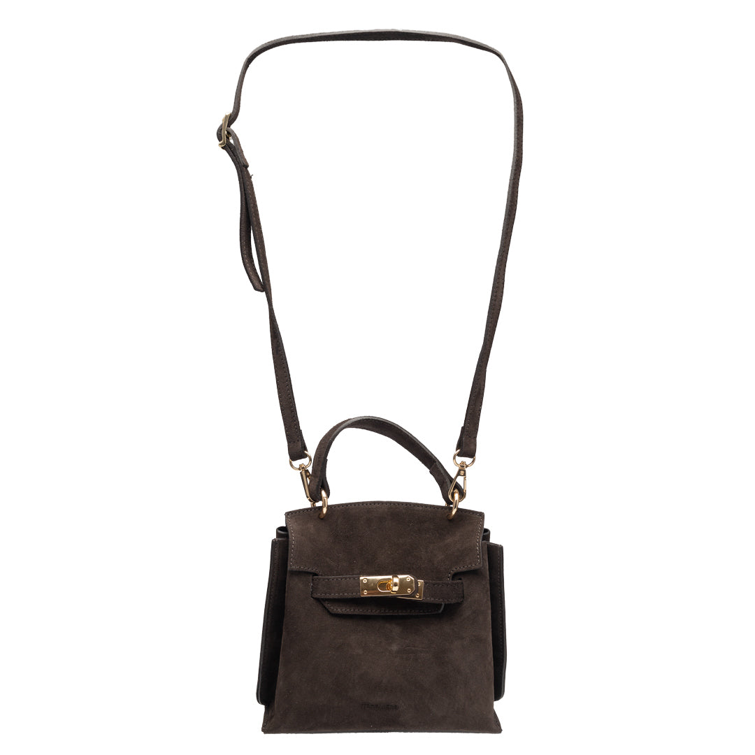 Borsa da donna in vera pelle marrone scuro Renata