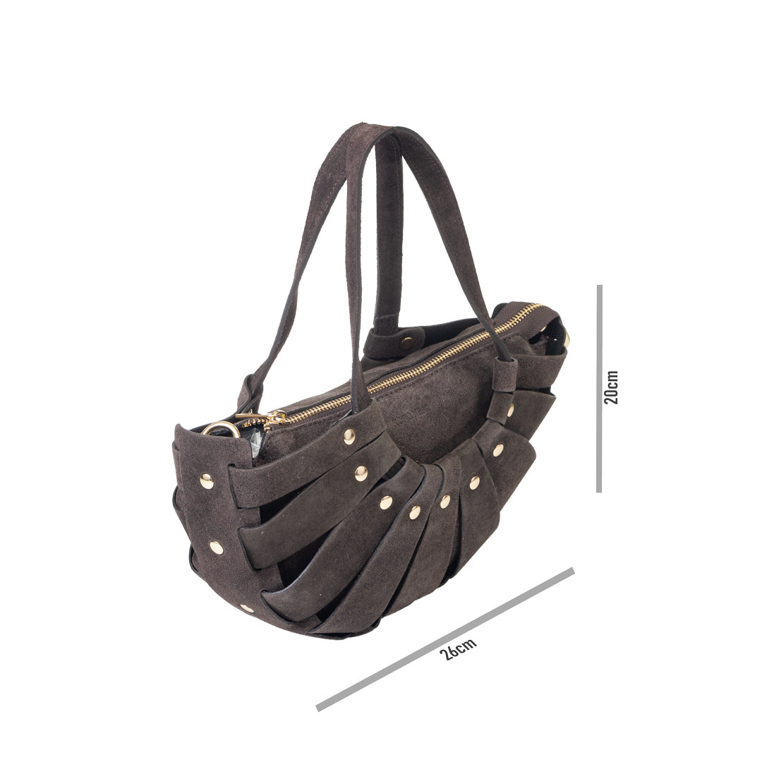 Borsa da donna in pelle naturale marrone scuro Ruth