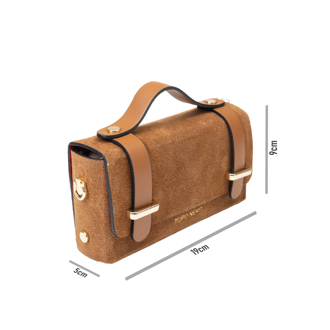Damenhandtasche aus braunem Wildleder Natalia