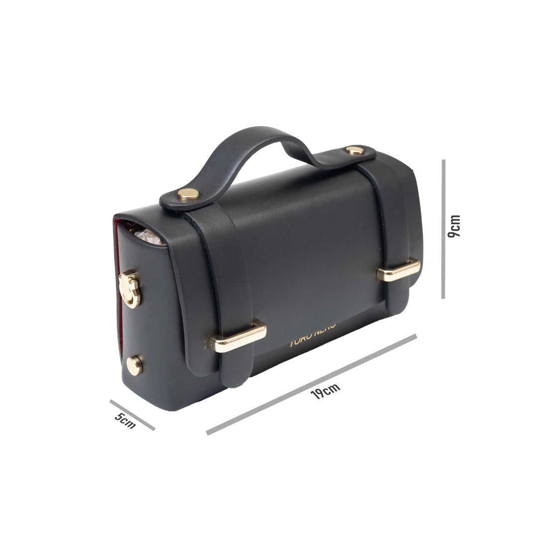 Damenhandtasche aus echtem schwarzem Leder Natalia