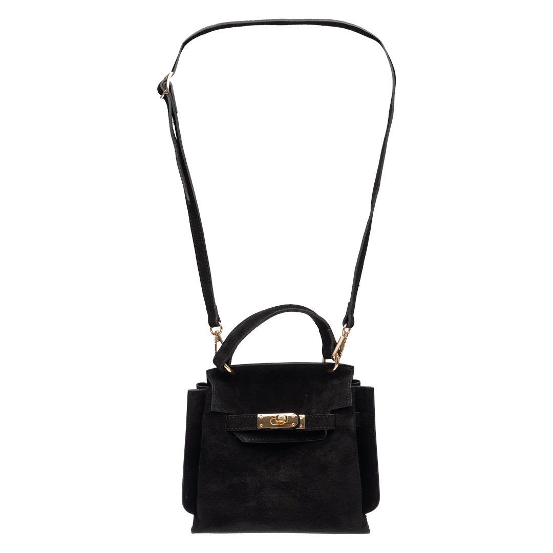 Damenhandtasche aus echtem Leder, schwarz Renata