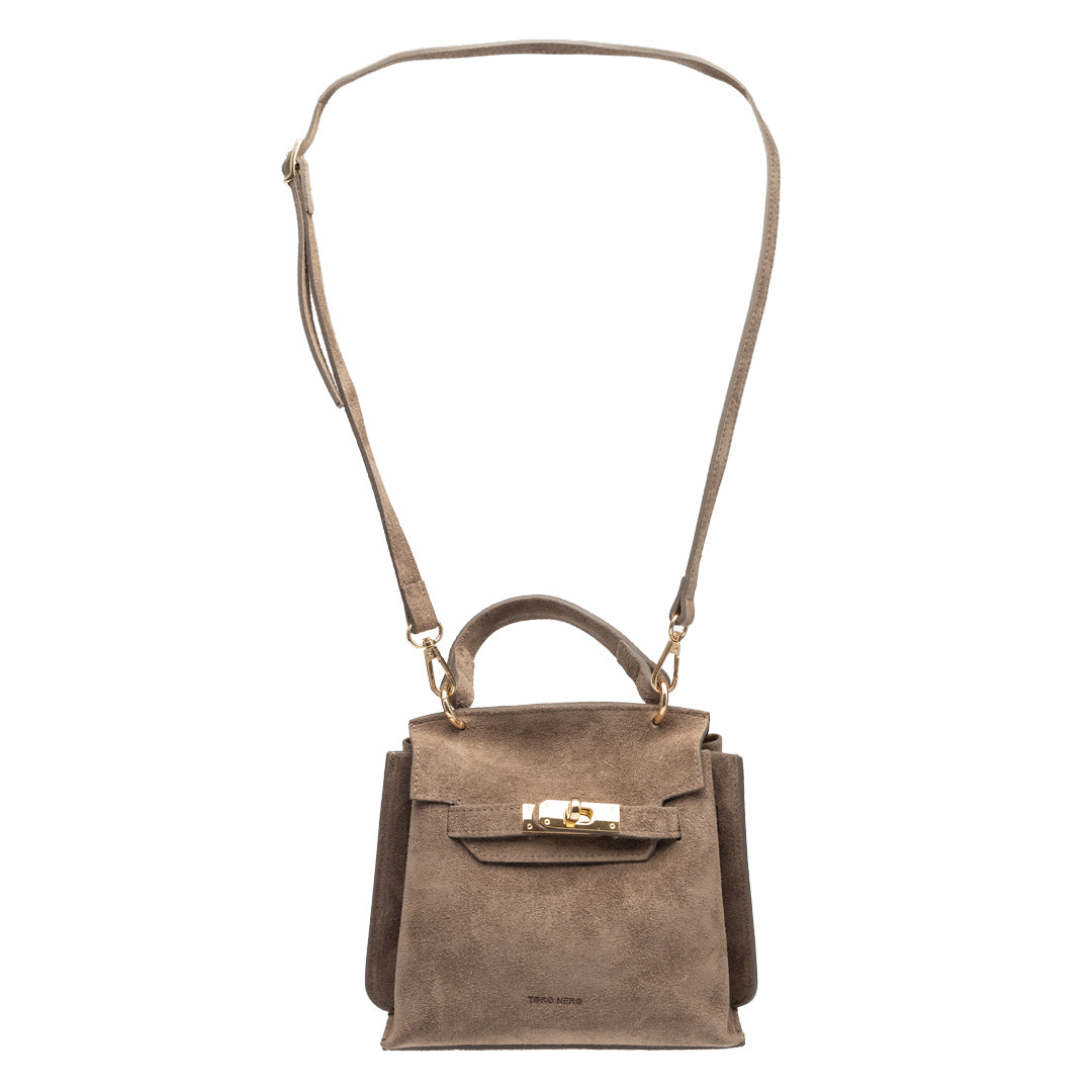 Damentasche aus echtem Leder Taupe Renata