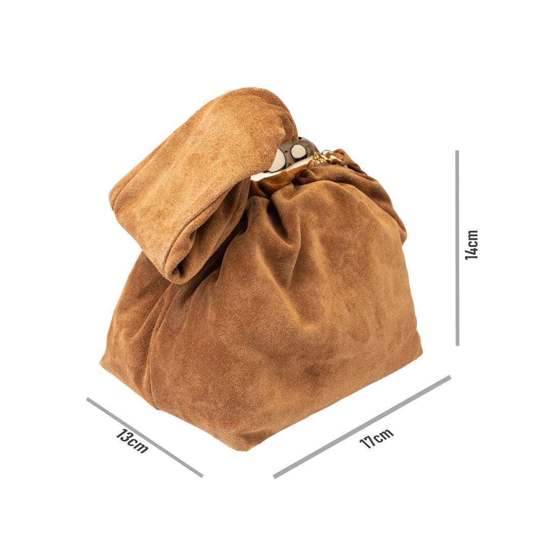 Damenhandtasche aus echtem Wildleder, braun Eliza