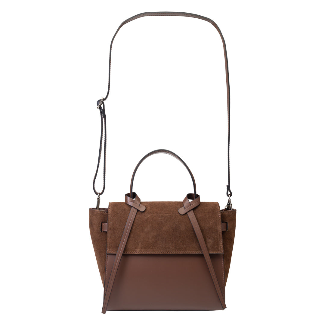 Women's bag made of natural suede dark brown Erika