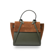 Women's bag made of brown-green genuine leather Armi Erika