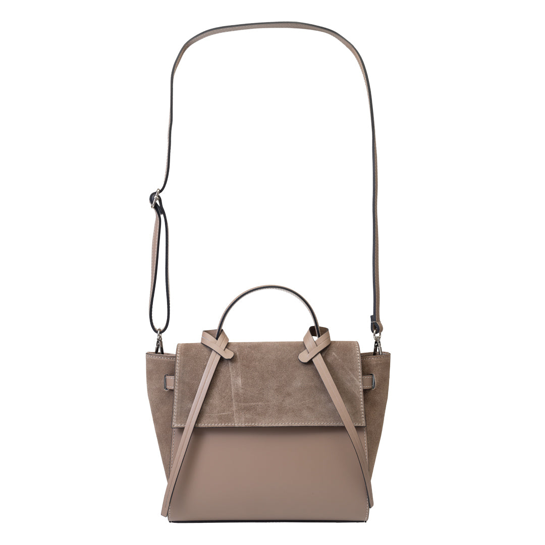 Sac à main en daim naturel taupe foncé Erika