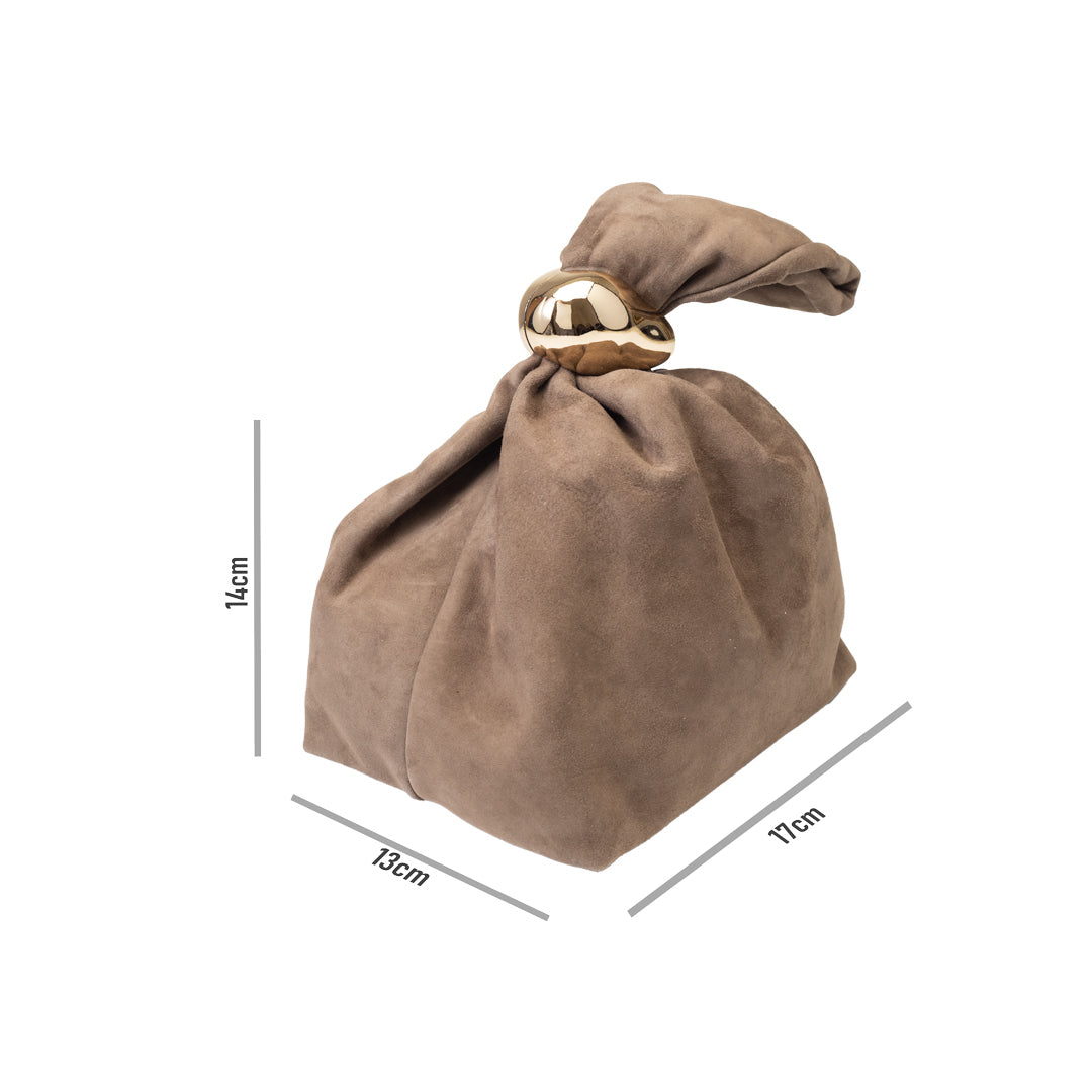 Women's bag made of natural suede, taupe Eliza