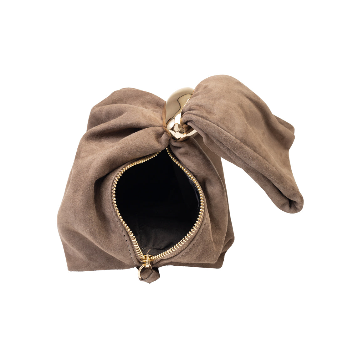 Women's bag made of natural suede, taupe Eliza