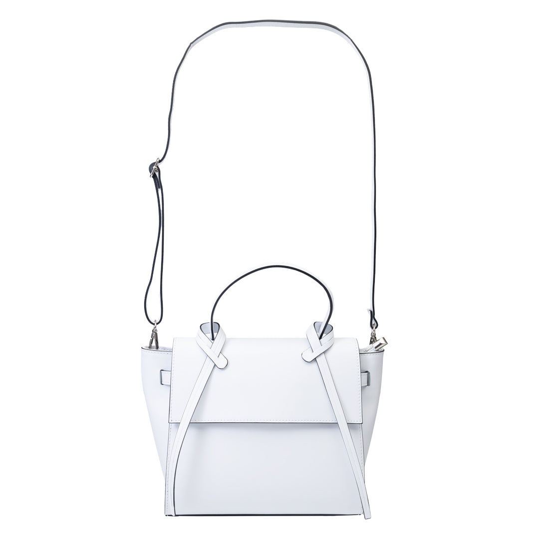 Women's bag made of white genuine leather Erika