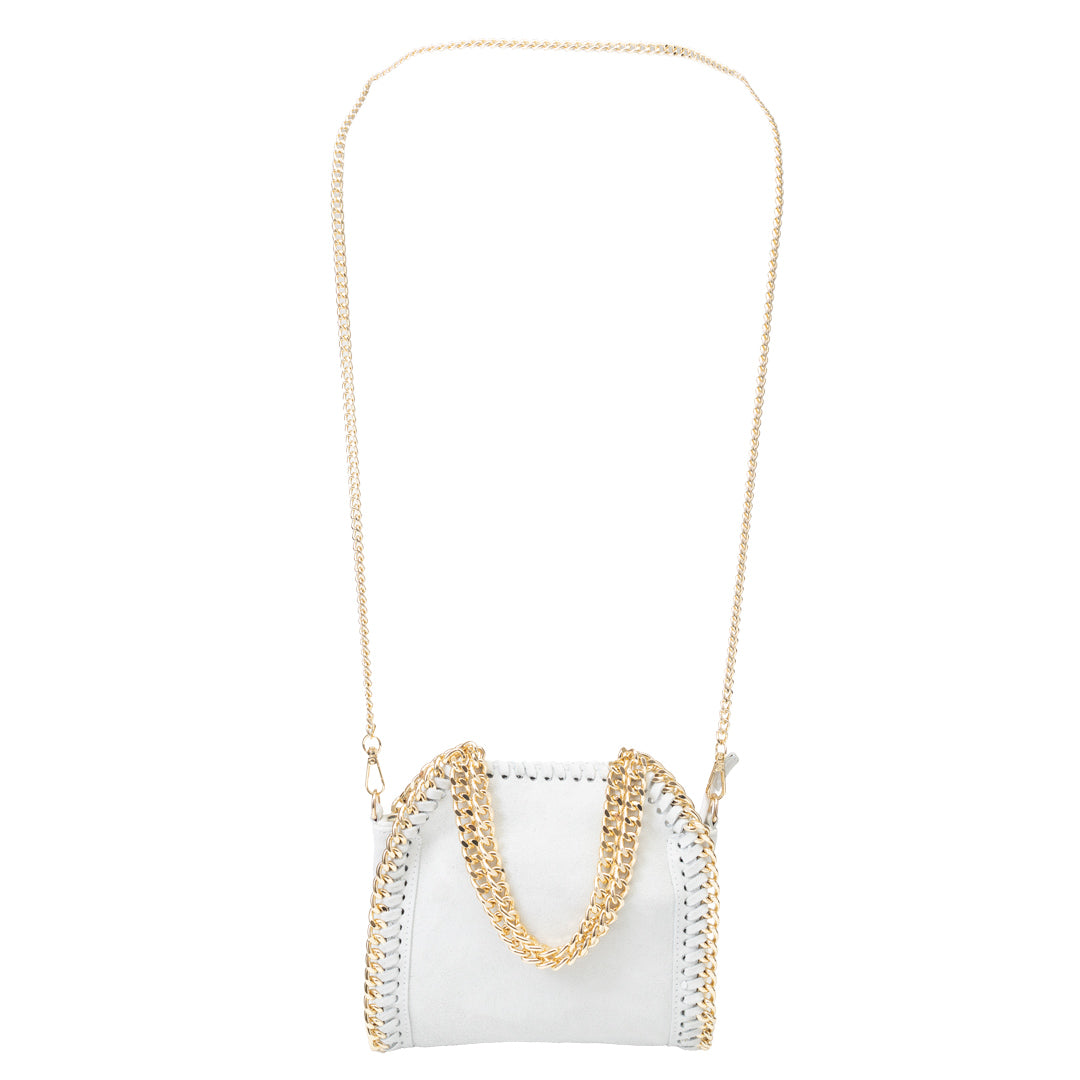 Borsa da donna in pelle naturale bianca Ilona