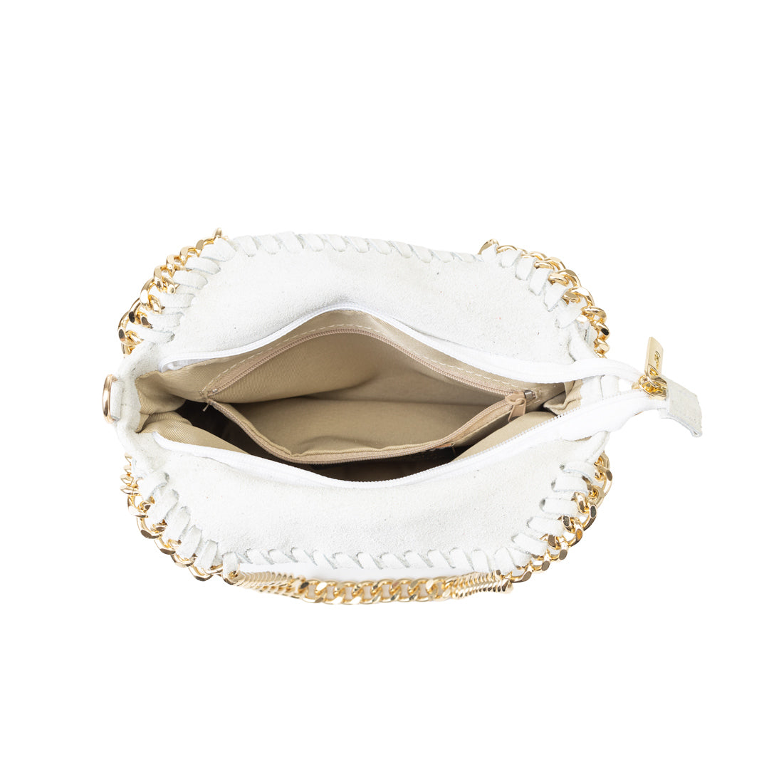 Borsa da donna in pelle naturale bianca Ilona