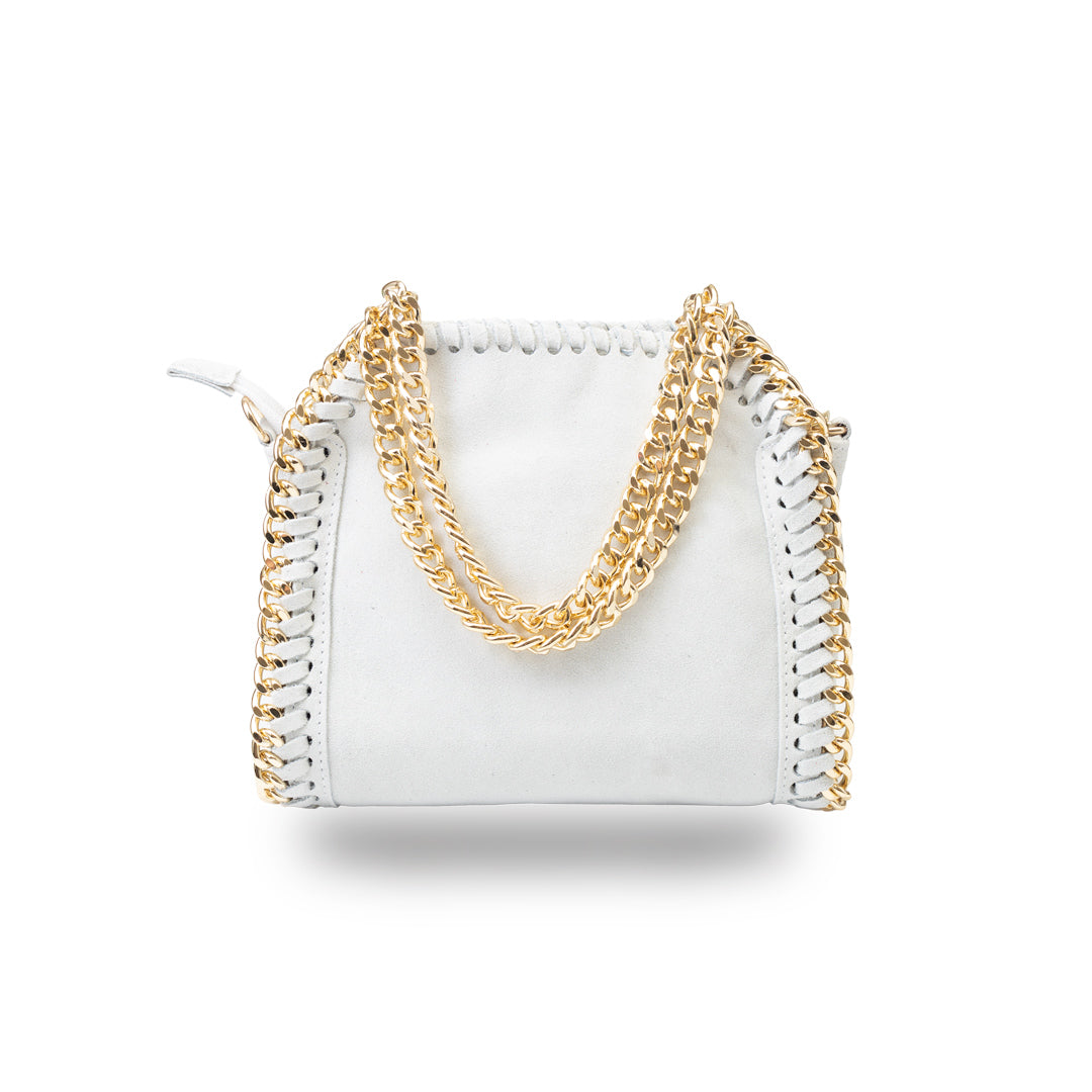 Borsa da donna in pelle naturale bianca Ilona