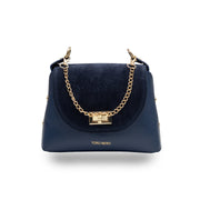 Sac à main femme en daim naturel, bleu Raisa