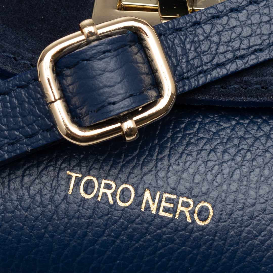 Sac à main femme en daim naturel, bleu Raisa