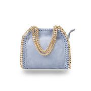 Damenhandtasche aus hellblauem Echtleder Ilona