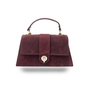 Sac à main en cuir véritable bordeaux pour femme Verona