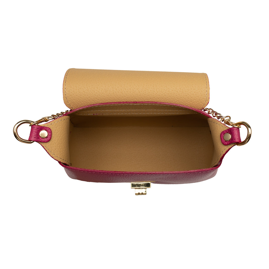 Sac femme en cuir velours véritable, fuchsia Raisa