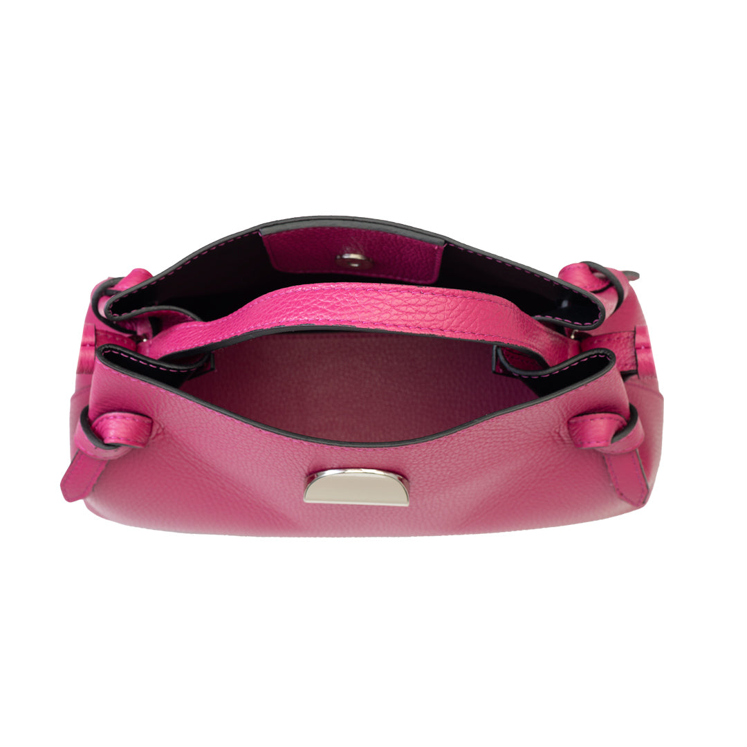 Geanta dama din piele naturala fucsia Tania