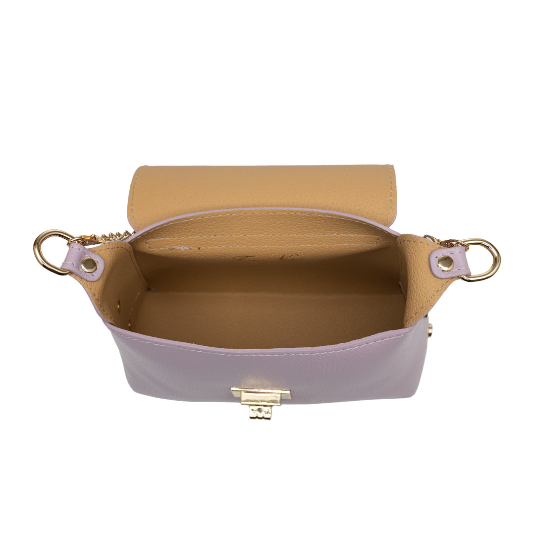 Damenhandtasche aus Naturwildleder, lila Raisa