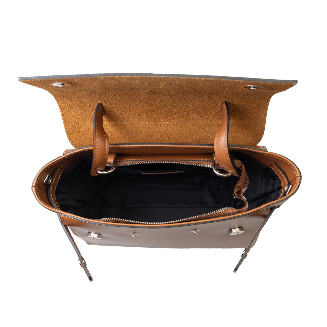 Bolso de mujer de piel natural marrón Erika