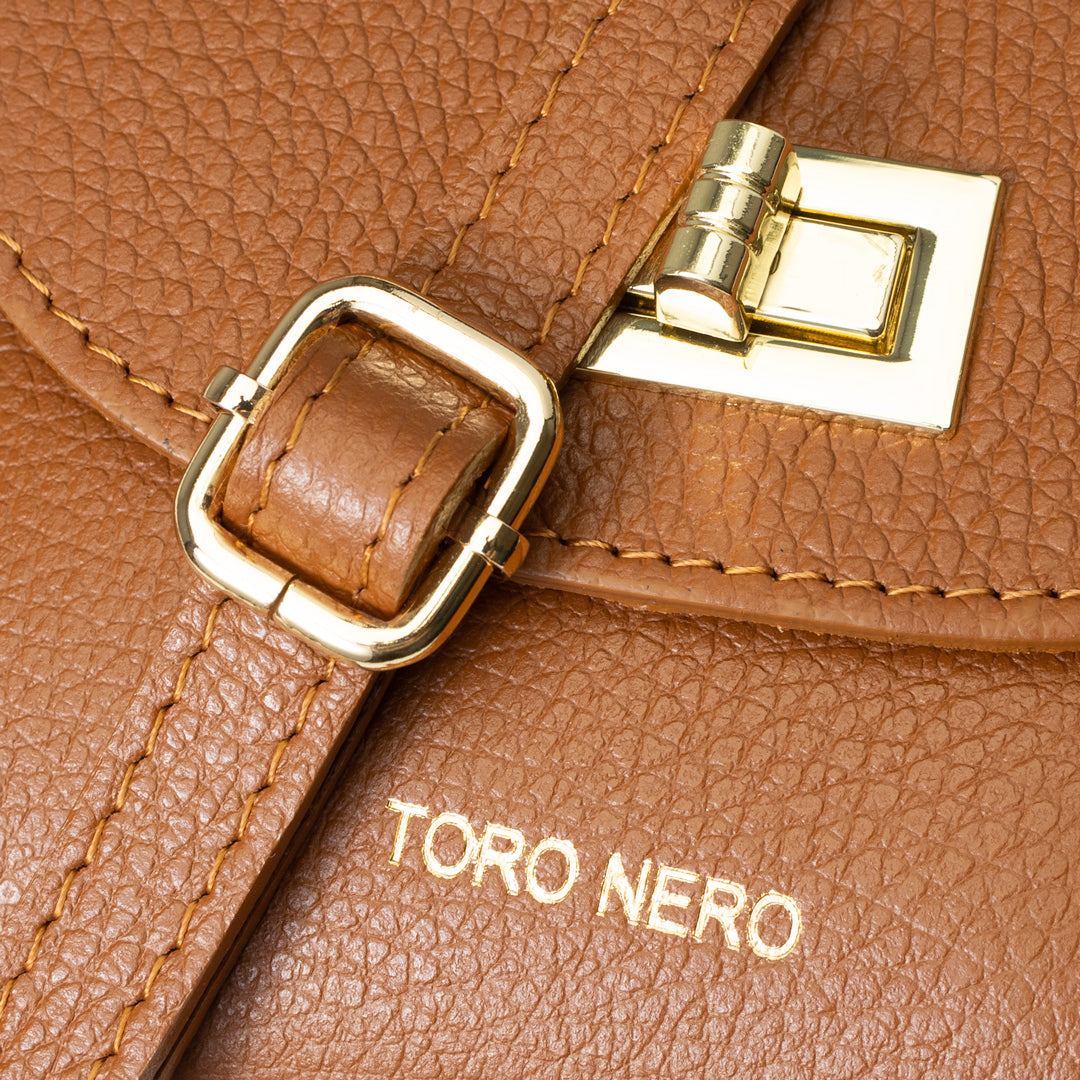Women's brown genuine leather bag Raisa