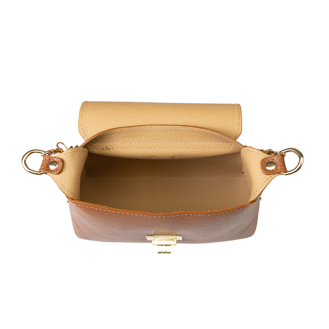 Women's brown genuine leather bag Raisa