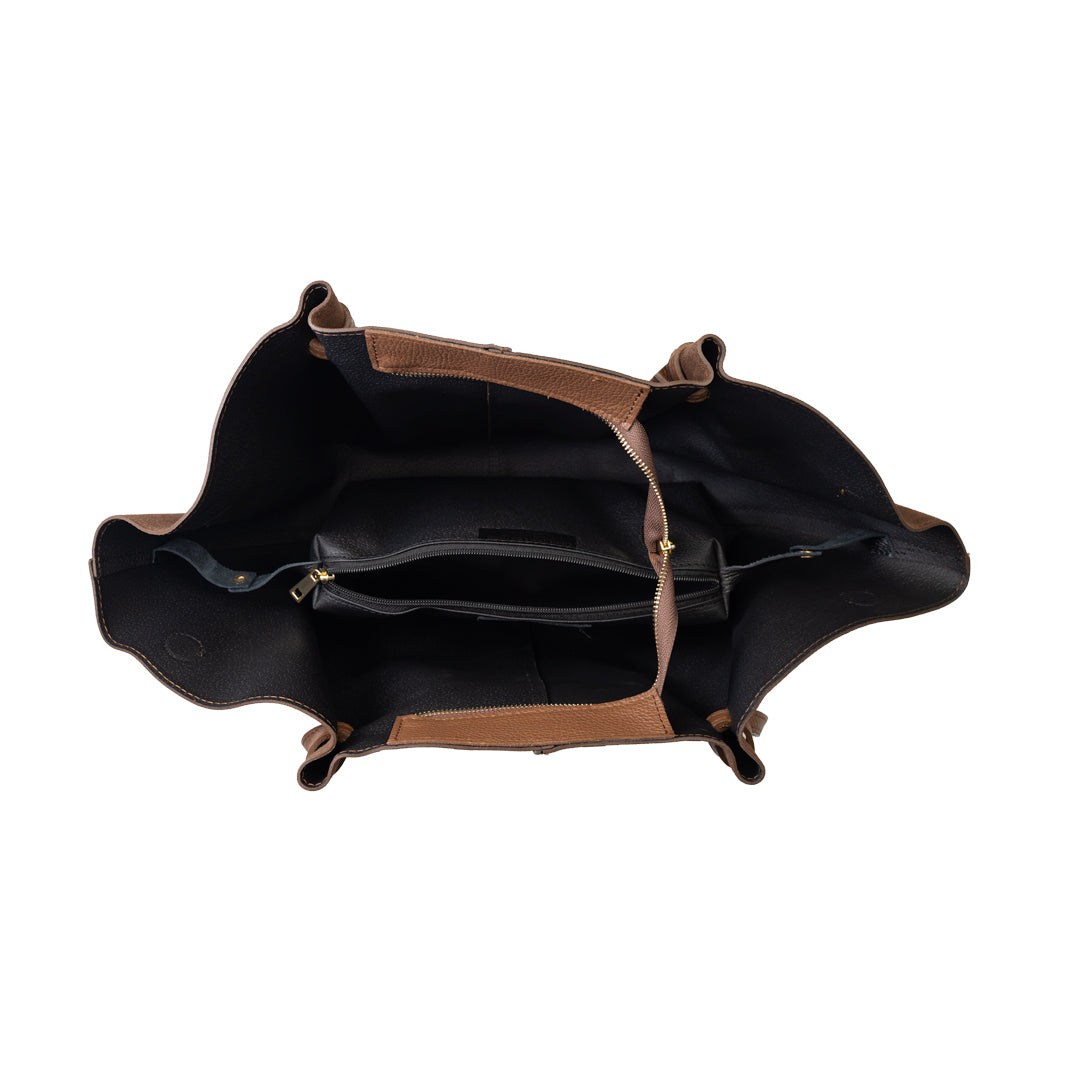 Women's dark brown genuine leather bag Alice