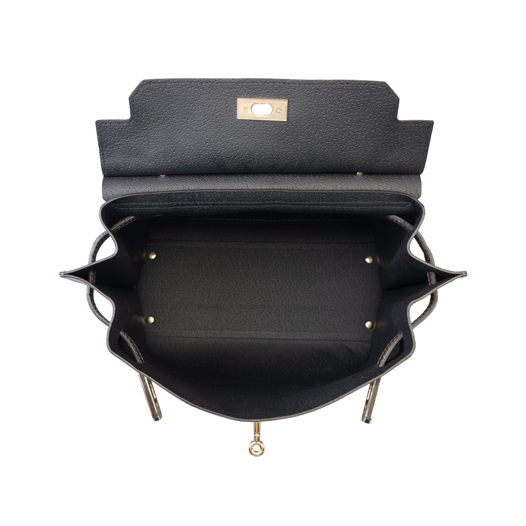 Borsa da donna in vera pelle marrone scuro Raluca