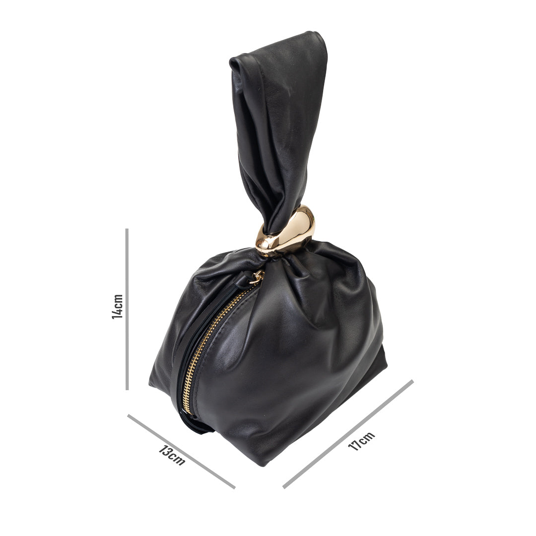 Borsa da donna in vera pelle nera Eliza