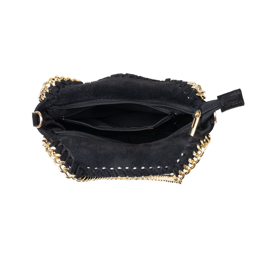 Damenhandtasche aus echtem Leder schwarz Ilona