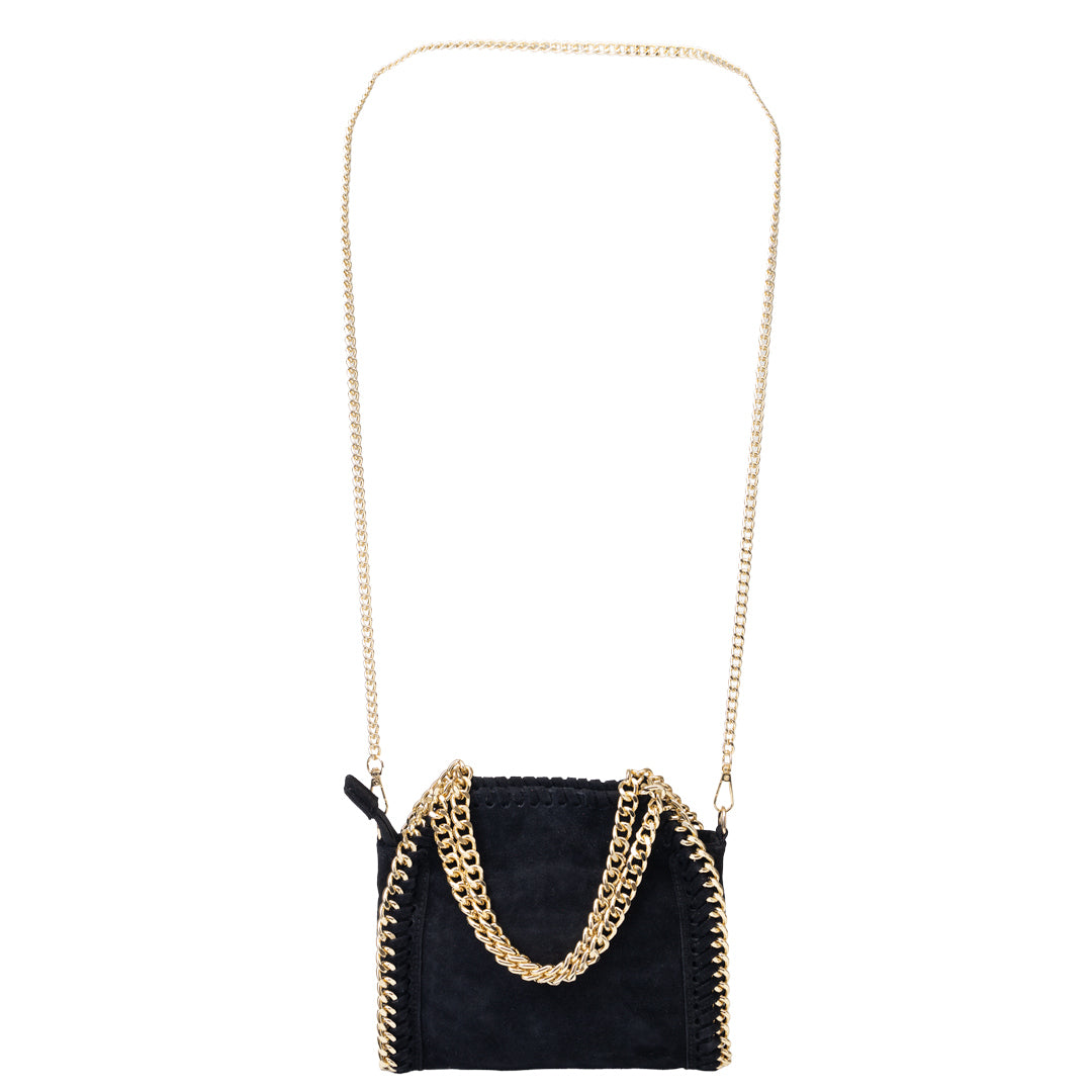 Damenhandtasche aus echtem Leder schwarz Ilona