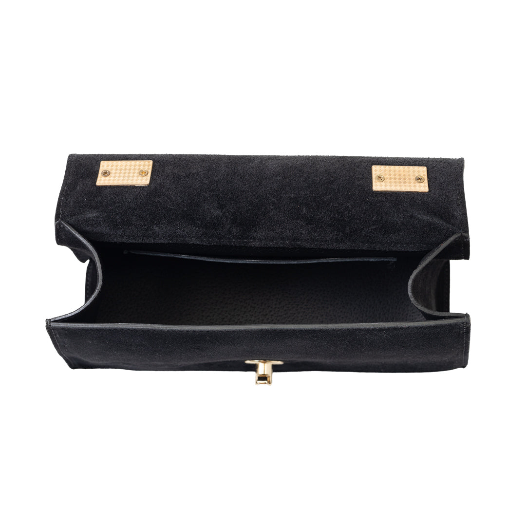 Damenhandtasche aus echtem Leder schwarz Verona