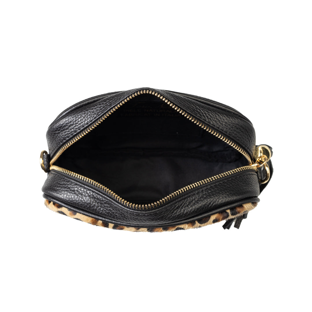 Women's bag made of black leopard leather Adela