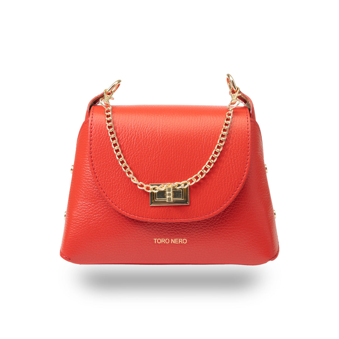 Damenhandtasche aus echtem Leder Rot Raisa