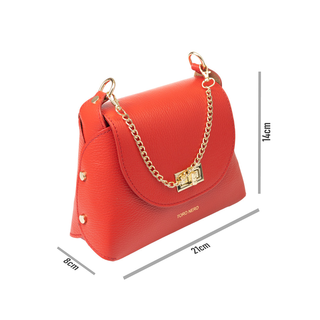 Damenhandtasche aus echtem Leder Rot Raisa