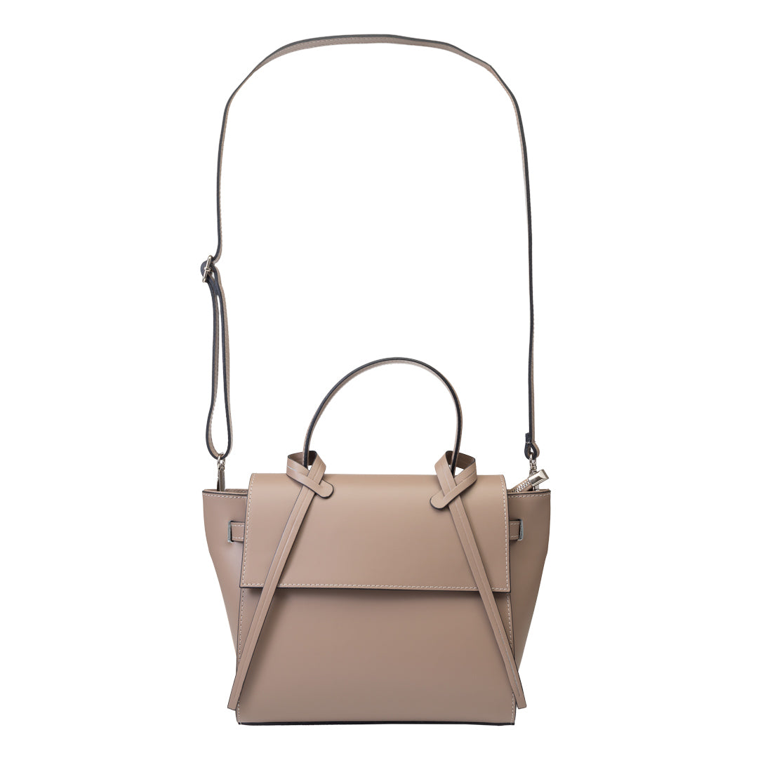Sac à main pour femme en cuir véritable taupe Erika
