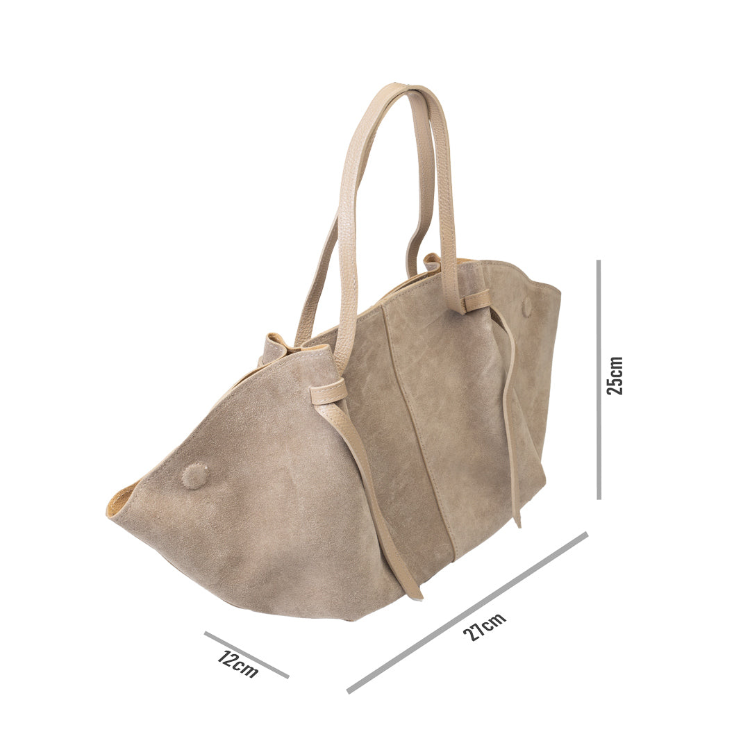 Geantă damă din piele naturala taupe deschis Alice