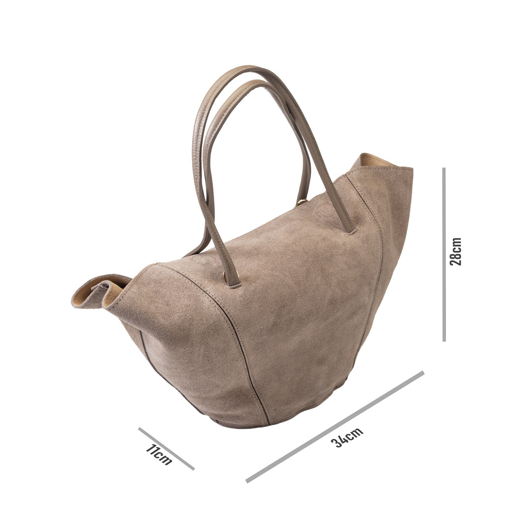 Damenhandtasche aus dunkelgrauem Naturleder Diana