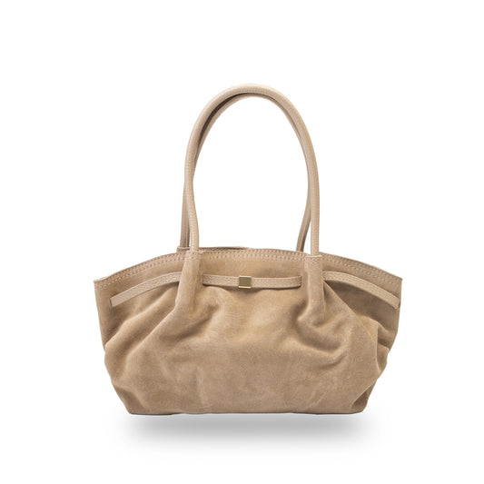 Geantă damă din piele naturala taupe deschis Elena