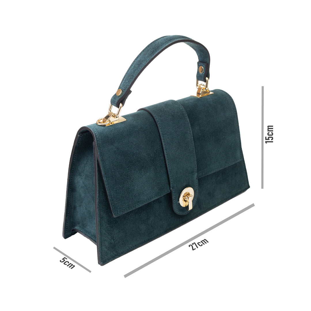 Geantă damă din piele naturala verde Verona