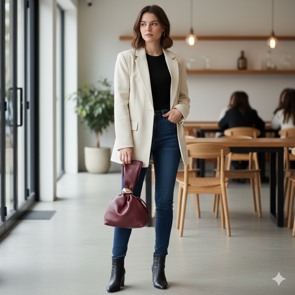 Damska torba z naturalnej skóry bordowa Eliza